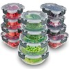 FineDine 24 Piece Premium Borosilicate Glass Meal Prep Containers Glass
