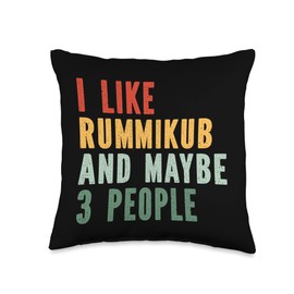 Eat My Shirtz Rummikub And Like 3 People Throw Pillow, 16x16, Multicolor