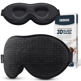 INNELO INNELO Contoured Sleep Mask for Side Sleepers - 100% Light Blocking, Soft and No Pressure on Eyes - Blindfold for Travel, Nap, Yoga