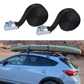 QZTYTY 2PCS Tie Down Straps, Cam Straps, Adjustable Kayak Straps Roof Rack Cinch Strap Ratchet Straps, 16.4Ft Lashing Straps Car Accessories Universal for Cargo, Trucks, Luggage, Trailer (2.5cm*5m)