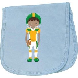 inktastic African American Boy, American Football, Rugby Boy Baby Burp Cloth Light Blue 45fc8