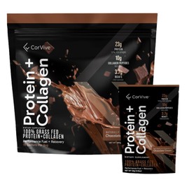 Protein + Collagen Powder | 23g Protein (Grass-Fed Whey + Collagen) | 3.7g BCAAs | Supports Muscle & Joint Health | Gluten & Soy Free | No Artificial Ingredients | 15 Sachets - Chocolate