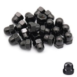 SCXCLY 25pcs Acorn Cap Nuts, M6 Thread Dia Acorn Cap Nut, 304 Stainless Steel (Black)