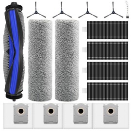 Pack of 16 Accessories for Ecovacs Deebot X8 Omni / X8 Pro Omni, 1 Main Brush, 2 Mop Roller, 4 Dust Bags, 4 Filters, 4 Side Brushes, 1 Cleaning Brush