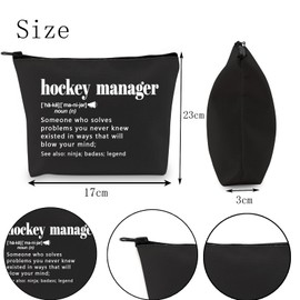 POFULL Hockey Manager Definition Gift Hockey Team Gift Hockey Coach Cosmetic Bag (Hockey Manager balck Bag)