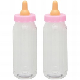 Fillable Pink Baby Bottles (12cm) 2 Pieces - Unique & Adorable Keepsakes, Perfect for Baby Showers, Gender Reveals, and Party Decorations