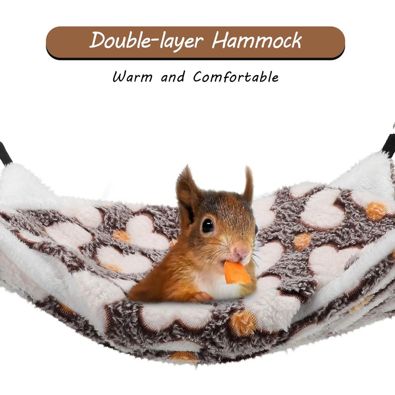 XoeLLe Guinea Pig Hammock, Double Layer Ferret Cuddly Cave Rats