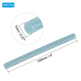 PATIKIL 4x0.27 Inch Glitter Hot Glue Sticks, 38 Pcs Hot Glue Gun Sticks Mini Hot Melt Adhesive Glue Stick for DIY Art Craft Repairs Festival Decoration, Lake Blue