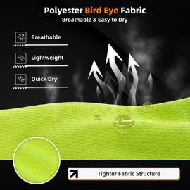 SHORFUNE 2 Pack High Visibility Safety Polo Shirts Short Sleeve, Hi Vis Reflective Construction Work Shirts with Reflective Strips and Front Pocket, ANSI/ISEA Class 2 Compliant, Yellow, M