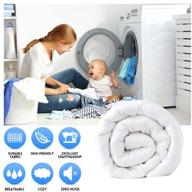 EASELAND All Season Twin XL Soft Quilted Down Alternative Comforter Reversible Duvet Insert with Corner Tabs,Winter Summer Warm Fluffy,White,68x92 inches