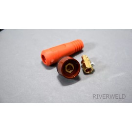 RIVERWELD DKJ10-25 DKZ10-25 Quick Fitting TIG Dinse Cable Panel Connector Socket Red Color