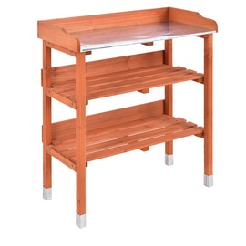NEW Outdoor Garden Wooden Potting Bench Work Station Table Tool Storage Shelf W/Hook