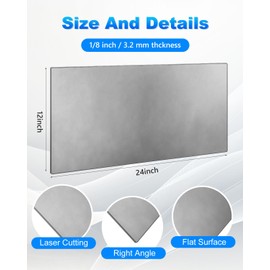 Rocaris 1 Pcs 12 x 24 x 1/8 Inch A36 Steel Plate Hot Rolled, Weldable Steel Sheet Metal for Auto Body Repair, DIY Projects, Industrial Support