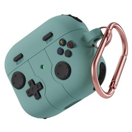 MINUUISCT Case for Airpods 3rd Generation with Keyring, Classic Game Player Console Design Case, TPU Cover for Airpod 3 Wireless Charging Case, Protective Case, Green