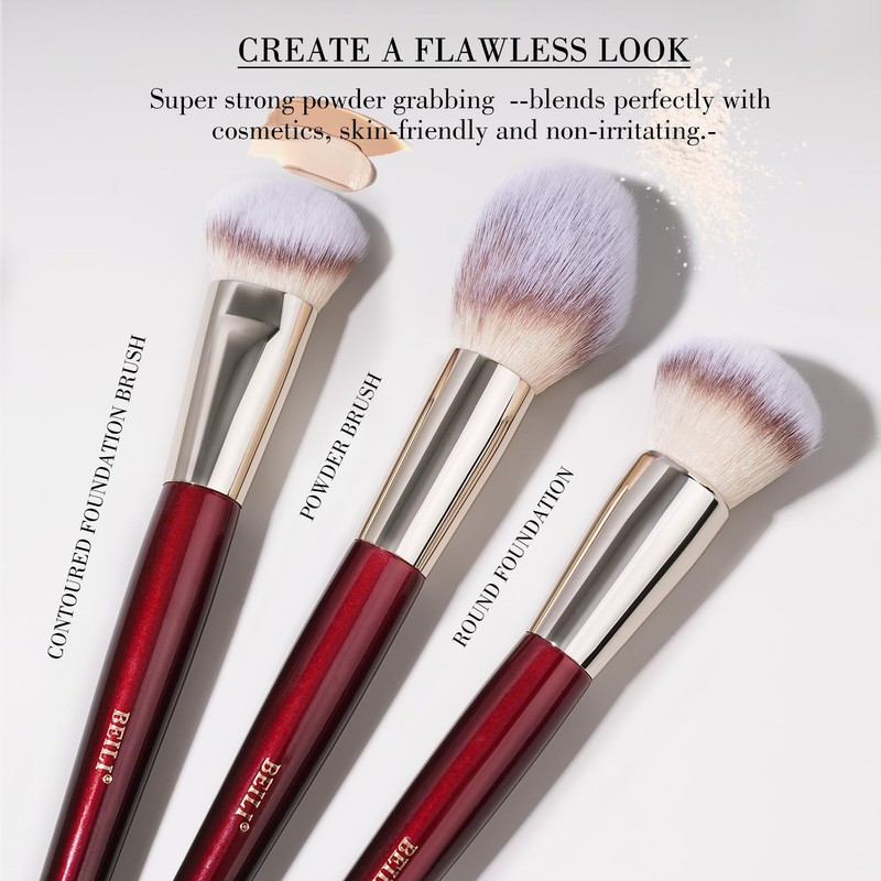BEILI Vegan Makeup Brushes 9pcs Brush Set Makeup, Makeup Brush