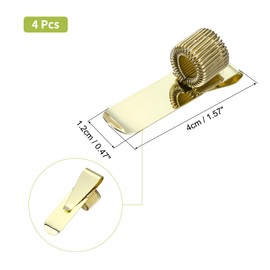 PATIKIL 4Pcs Pen Holder Clips, Metal Pen Clip Holder Adjustable Loop Pen Pencil Organizer with Single Spring Loop for Notebook, Clipboard, Gold Tone