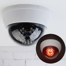 LED Dummy CCTV Fake Security Camera Dome Camera White