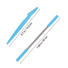 VICASKY 4pcs Facial Hair Remover Epilator and Eyebrow Razor Set for Women Precise Trimming Tool with Small Head for Face Neck Eyebrow Hair Removal Portable Blue Design