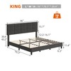 IDEALHOUSE King Size Bed Frame with Headboard, Linen Upholstered King