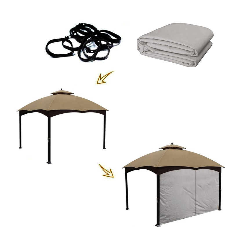Gazebo Universal Replacement Privacy Curtain – Hugline 10' x 10'
