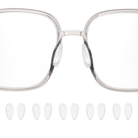 HARFINGTON 5 Pairs Eyeglass Nose Pads 3.2mm Thickness Silicone Adhesive Anti-Slip Glasses Nose Grips Air Bag Teardrop Shape Glasses Nose Pads for Plastic Frames Glasses Sunglasses, Clear