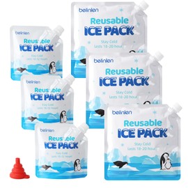 Belinlen 6 Pack Reusable Ice Packs for Cooler, Long Lasting Freezer Packs Combo for Cooler Bag, Lunch Box, Camping, Fishing, Beach, Picnic(3 Pack 7x7 Inch and 3 Pack 10x10 Inch)