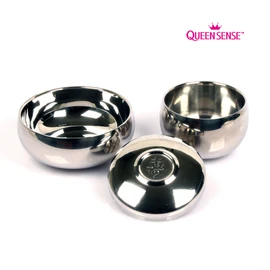 Queen Sense Double Vacuum Stainless Steel Tableware Rice Bowl Serving Rice Bowl Set Standing Tableware 3P / 퀸센스 이중 진공 스텐 식기 밥주발 대접 밥그릇 세트 입식기 3P