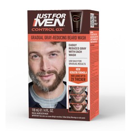Just For Men Control Gx Grey Reducing Beard Shampoo for Mustache & Beard, 4 Ounce