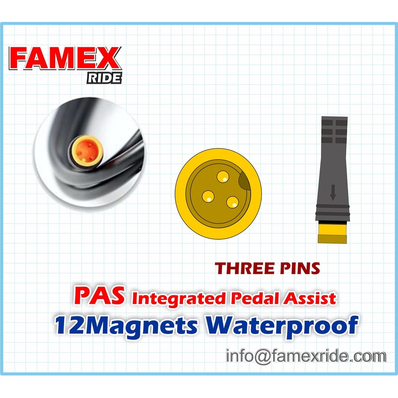 FAMEX RIDE E-Bike PAS Pedals Sensor Power Assist Integrated Waterproof