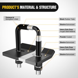 Nilight 2PCS Trailer Hitch Tightener for 2 inch Trailer Hitches Hitch Mount Anti Rattle Heavy Duty Steel with Rubber Anti-Rust Triple Protective Matte Black
