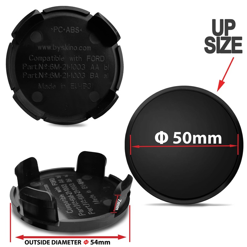 Biomar Labs 54 mm Hub Cap Set of 4 with