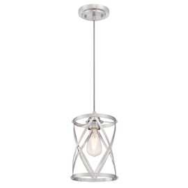 Westinghouse Lighting 6362300 Isadora One-Light Mini, Brushed Nickel Finish Indoor Pendant,