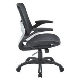 Office Star Ventilated Manager's Office Desk Chair with Breathable Mesh Seat and Back, Black Base, Black