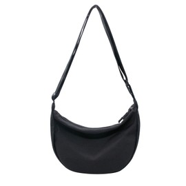 YAMEIZE Crossbody Bag Damen Umhängetasche Hobos Schulter Halbmond Taschen Umhängetasche Knödeltasche mit verstellbarem Schultergurt Schwarz