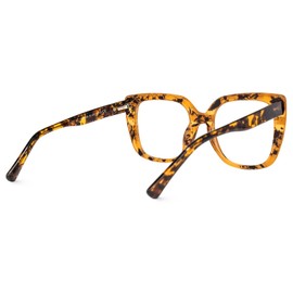 Zeelool Readers Stylish Oversized Square Reading Glasses Blue Light Blocking for Women Brenda ZOP02126 (Light-Tortoise, 3.00)