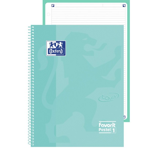 Favorit Oxford 400115567 P@stel1 Maxi Spiral-Bound Notebook, Lined, 1R, Light Blue Pastel