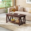 WLIVE Coffee Table with Storage Shelf, 39.4" Farmhouse Coffee Table