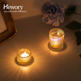Hewory Glass Tealight Candle Holder: 8 Pcs Tea Lights Candle Holder Clear Votive Candle Holders for Table Centerpiece, Tea Light Holders Glass Candle Holder for Wedding Party Living Room Home Decor