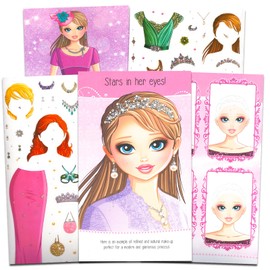 Dress Up Sticker Book for Girls - Dress Up Princess Stickers Create a Scene Sticker Book with 200+ Replaceable Waterproof Stickers, Activities | Princess Party Decorations Bundle