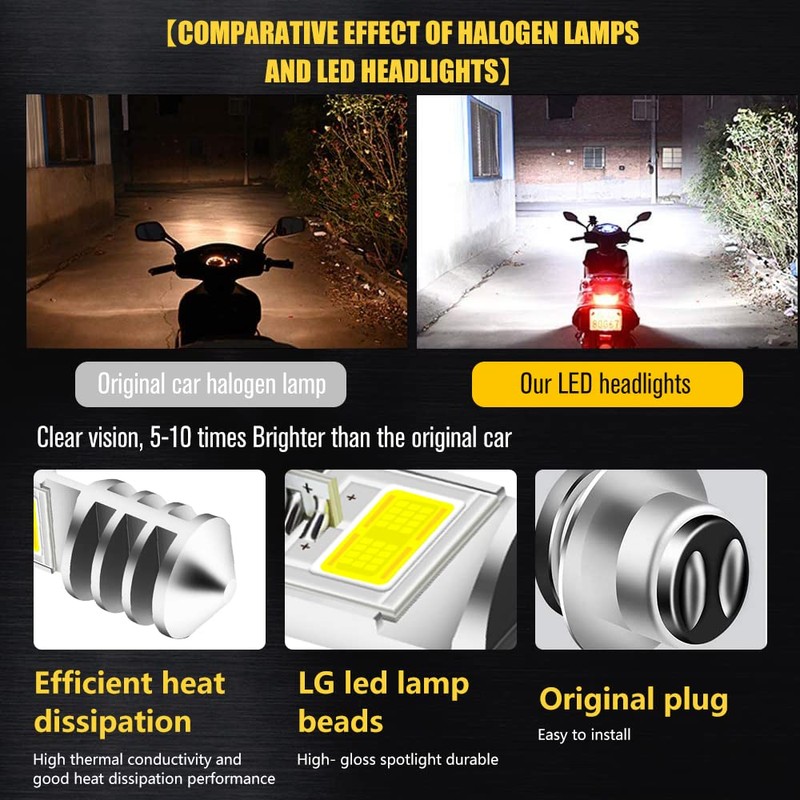 Vooda H6M LED Bulb AC/DC 12-48V P15D Hi-Lo Beam White
