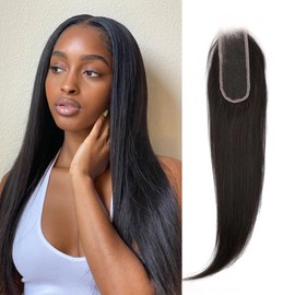 2 * 6 HD Lace Closure Pre Plucked Skinlike Lace Hair Pieces With Baby Hair Natural Color Straight 12"