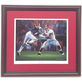 Alabama Football Never Again vs. Auburn by Daniel Moore - Featuring Trent Richardson Framed Print