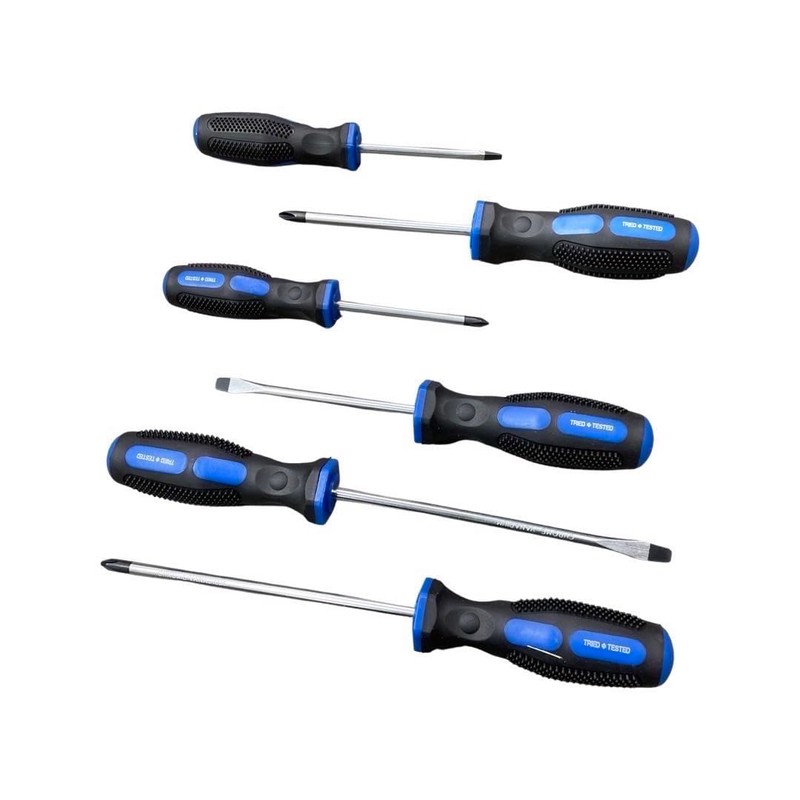 Tried + Tested Screwdriver Set 6 Piece Slotted, Phillips