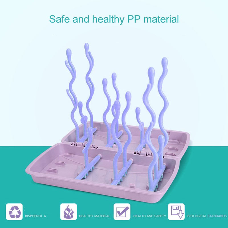 Baby Bottle Drying Rack PP Safe Foldable Portable Baby Bottle
