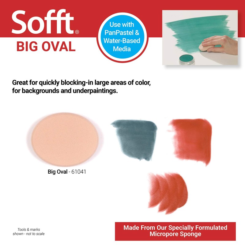 Colorfin PanPastel Sofft Big Oval Sponge, 1 Pack