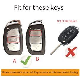 ontto Car Key Case for Hyundai IX20 IX30 IX35 I10 I40 Tucson Santa Fe Ioniq Kona Accent YC Remote Control Cover ABS Key Case Key Case Key Protection Case Carbon Fibre Black A
