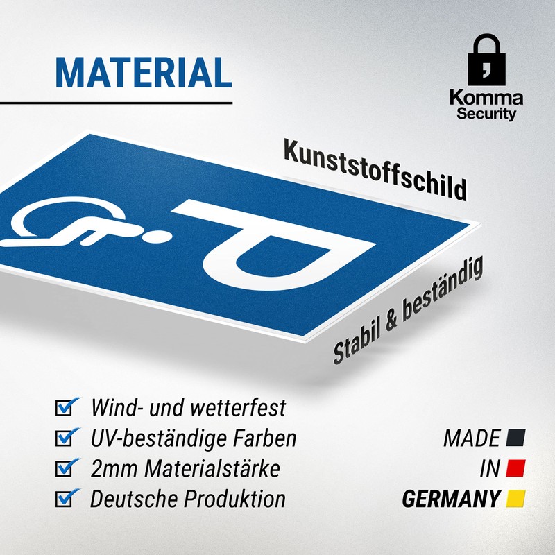 Komma Security Parking Disabled Sign 20 x 30 cm Sign