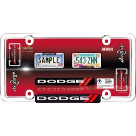 Cruiser Accessories 11036 Dodge License Plate Frame, Chrome/Red