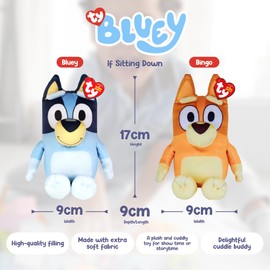 TY Bluey Beanie Babies Set of 4 – Bluey, Bingo, Bandit, Chilli 27CM – Soft Plush Toy for Kids, Collectible, Cuddly Plushies, Soft Play Toy for Boys and Girls