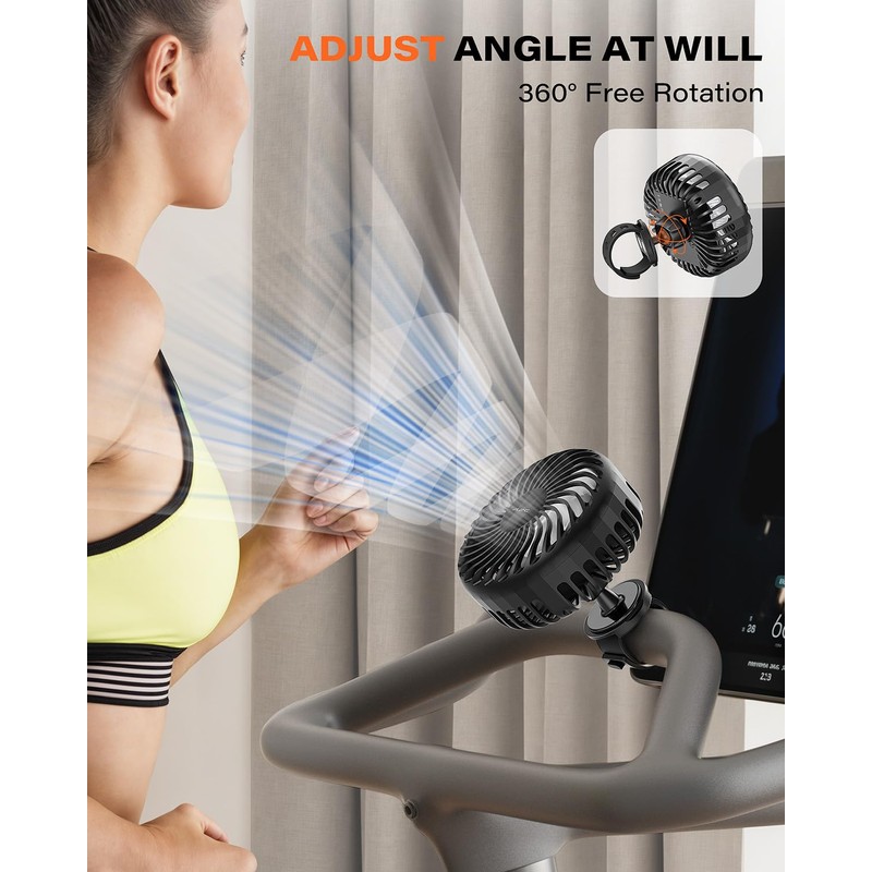 A2C Rechargeable Fan for Peloton Bike & Exercise Bike -